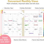 Forvencer Academic Planner 2026-2027, Hardcover Calendar Planner Weekly & Monthly, July 2026 - June 2027, 8.5" x 11", Daily Agenda with Tabs, College School Organizer for Student Teacher, Pink