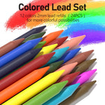 Four Candies 25PCS Mechanical Pencil Set with Case, Art Supplies with Metal Pencil 0.5, 0.7, 0.9 mm & 3PCS 2mm (HB 2H 2B 4B Color) & 432 Graphite Lead Refills, Technical Drawing Kit for Teen & Adults