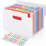 SKYDUE Accordion File Organizer, Expanding File Folder with 13 Pockets, Portable Document Paper Bill Receipt Organizer, Home School Office Supplies, Letter A4 Size Haze Blue
