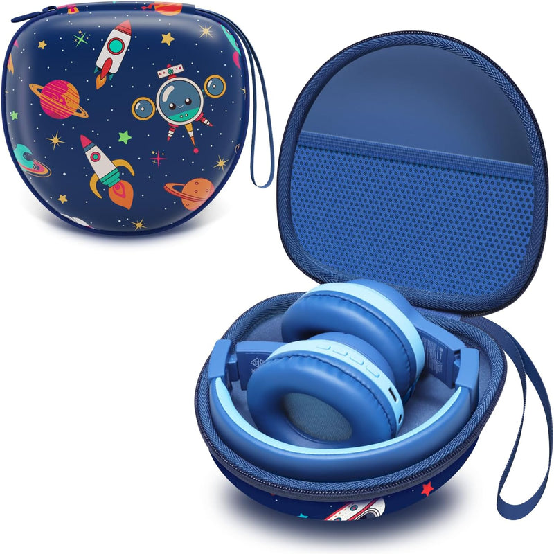 Kids Headphones Case Compatible with iClever BTH12 / HS19 / BTH26 / JoySpark-T5 / Candy Bila BH03 / EarFun/IMYB/MIDOLA MD-B01 / noot Products Foldable Kids Headphones, Blue (Case Only)