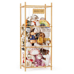 SpaceAid Stuffed Animal Storage Organizer, Wood Animals Zoo Toy Plushies Storage Holder, Large Capacity Plush Toy Cage for Playroom Organization, 15.8" Wide, Natural
