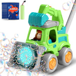 CreatiMachi Rechargeable Bubble Machine for Toddler, Lawn Mower Toy with Dual Play Modes and LED Lighting