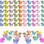 Cidinge 60 Pcs Mini Resin Ducks Luminous Tiny Ducks Miniature Duck Glow in The Dark for DIY Garden Dollhouse Duck Accessories Micro Landscape Aquarium Party Decor
