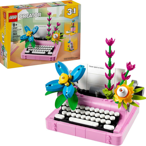 LEGO Creator 3 in 1 Typewriter with Flowers - Building Toy with 3 Building Options