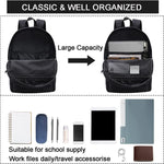 SUPACOOL Casual Laptop Backpack for Men and Women, Work backpack, Black Backpacks, College School Backpack for Boys and Girls, Lightweight Travel Back Pack(Black)