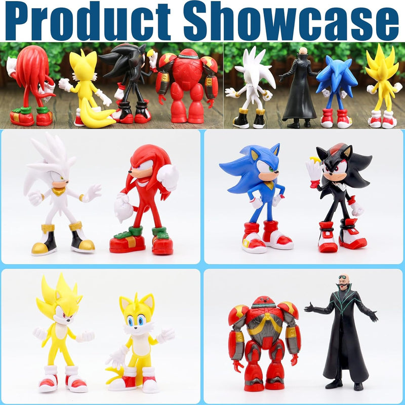 Hedgehog Action Figure, 6.5in Hedgehog Style Statue Handcrafted Collectible for Display (8PCS)