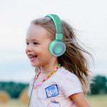 ELECDER i37 Kids Headphones for School Children Girls Boys Teens, Green | Foldable Adjustable Lightweight, 3.5mm Audio Jack On Ear Headphones for Smartphones Chromebook Computer PC Tablets Travel