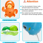 3 pack cute swimming turtle bath toys for toddler 1-3 with wind up mechanism and bright colors