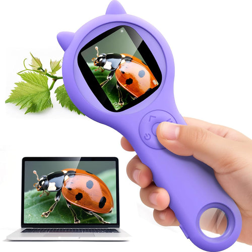 Ashfly Portable Microscope for Kids with 2-inch IPS Screen and 1080P Autofocus Imaging Technology