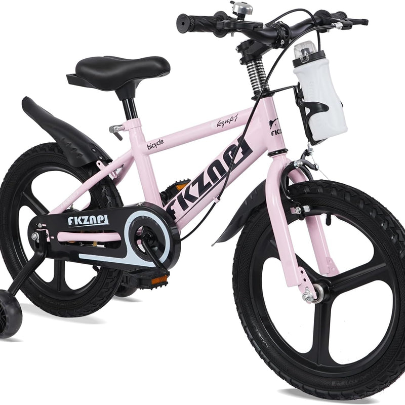 High-quality 16-18 inch steel frame kids bike with training wheels and adjustable seat for growing kids