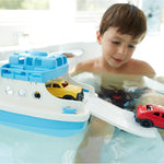 Green Toys Ferry Boat with Mini Cars - Safe, Durable Bathtub Toy Made from 100% Recycled Plastic