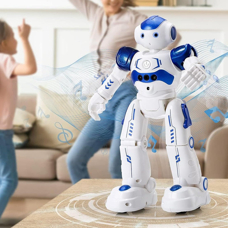 KingsDragon RC Robot, Programmable Remote Control Smart Robot for Kids, Ages 3-8, Gesture Control, LED Lights