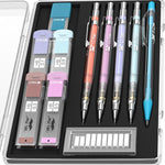 Mr. Pen- Art Mechanical Pencil Set, 5 Sizes (0.3, 0.5, 0.7, 0.9, 2.0mm) | 5 HB Lead Refills & 10 Eraser Refills, Precision Drawing Pencils for Sketching, Writing & Artwork