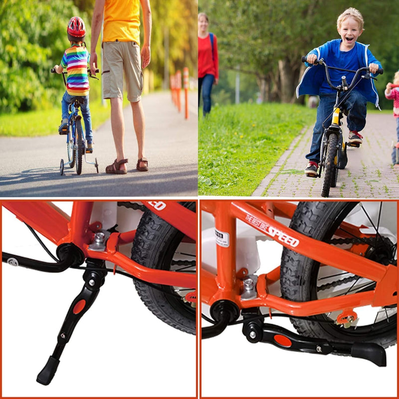 veckuson kickstand for kids bikes, 16-22 inch adjustable aluminum alloy center mount