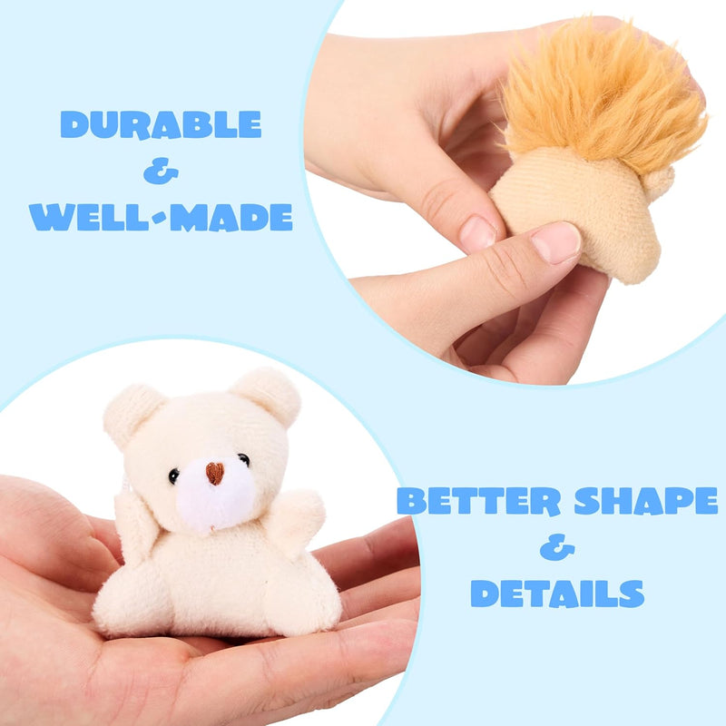 24-PC Mini Animal Plush Toy Assortment, Perfect for Kids Keychains and Party Favors