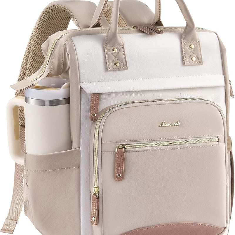 LOVEVOOK Laptop Backpack Women, 15.6 Inch Work Backpack with Large Capacity Cup, Waterproof Travel Computer Backpacks Purse, College Bookbag for School, Business, Teacher