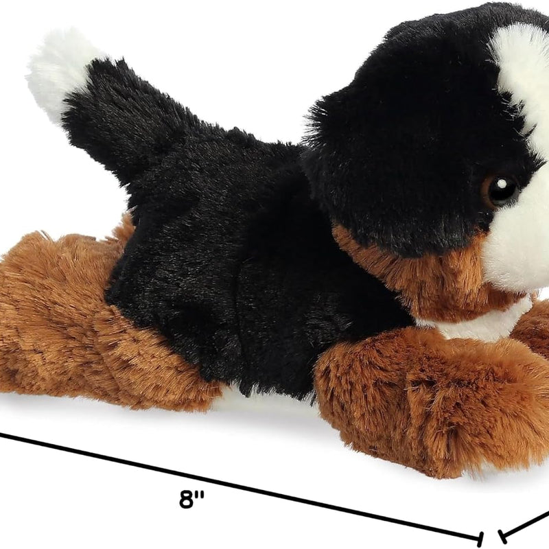 Aurora® Adorable Mini Flopsie™ Bernie Mountain Dog™ Stuffed Animal - Mini Companions Ready for Playful Adventures - for Kids All Ages, Toddlers, Adults, and Families - Black 8 Inches