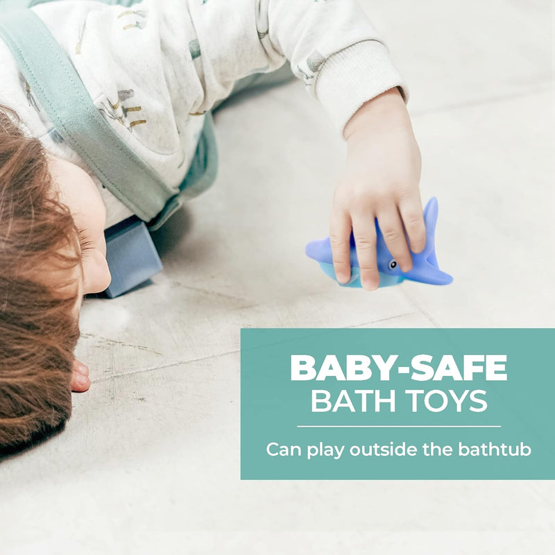 Hely Cancy Infant Bath Toys, No-Hole Design for Safe & Easy Cleaning, 18+ Months
