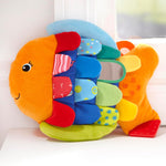 Melissa & Doug K's Kids Flip Fish Stuffed Animal and Baby Mirror for Tummy Time and Sensory Play, Soft and Safe for Infants 0-9 Months