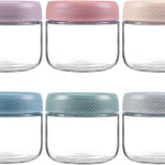 NETANY 6 Pack 4 oz Glass Baby jars with Airtight Lids, Glass Baby Food Storage Containers,Overnight Oats Containers with Lids | Microwave, Dishwasher & Freezer Safe | Includes 10 Labels