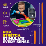 Nutty Toys Pop Tubes - Large 4-Pack Sensory Toys - Creative STEM Learning for Kids & Toddlers - Connect & Pop! Top ADHD Autism Fidget 2026, Best Boy & Girl Christmas Stocking Stuffers Gifts Idea