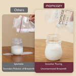 Momcozy 8oz Breastmilk Storage Bags,Temp-Sensing & Pour Spout,120 Count | Temp-Sensing Color Change, Milk Bags with Pour Spout, Self Standing,No Leak Presterilized