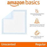 Amazon Basics Leak-Proof Dog and Puppy Potty Training Pee Pads with Quick-Dry 5-Layer Super Absorbent Design, Regular Size 22 x 22 inch, Blue & White, 100 Count