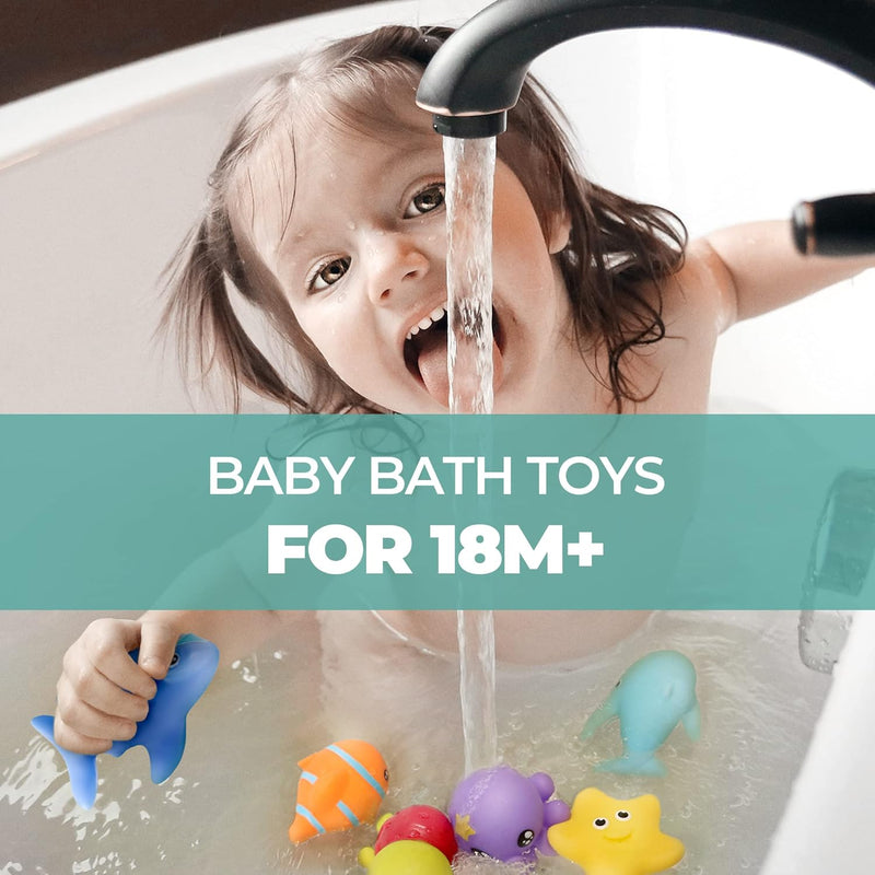 Hely Cancy Infant Bath Toys, No-Hole Design for Safe & Easy Cleaning, 18+ Months
