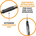 BIC Glide Bold Blue Ballpoint Pens, Bold Point (1.6mm), 12-Count Pack, Retractable Ballpoint Pens With Comfortable Full Grip