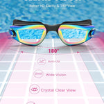 Aegend Swim Goggles for Kids Youth 3-14 Anti-Fog Anti-UV Comfort Fit Goggles for Swimming