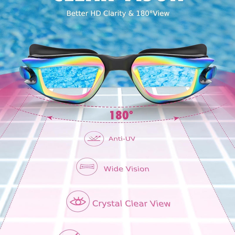 Aegend Swim Goggles for Kids Youth 3-14 Anti-Fog Anti-UV Comfort Fit Goggles for Swimming