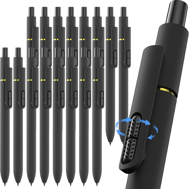 Hiacry 8 Pcs Gel Pens - 0.7mm Fine Point Smooth Writing Black Ink, Quick-Dry Long Lasting Fidget Pens, School & Office Supplies for Men Women（Classic-Black Ink）