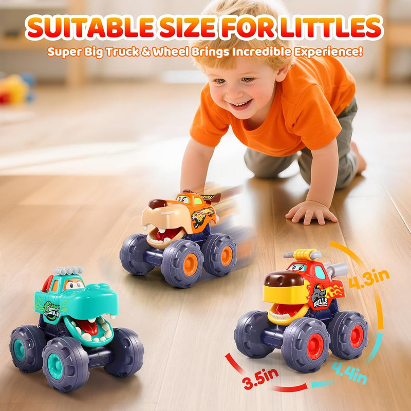 OCATO Baby Toys for 1 Year Old Boy Gifts First Birthday Gifts for Boys | Pull Back Monster Truck Toy Cars 1 2 3 One Year Old Boy Birthday Gift Toddler Baby Boy Toys Gifts 12M+ Kids Stocking Stuffers