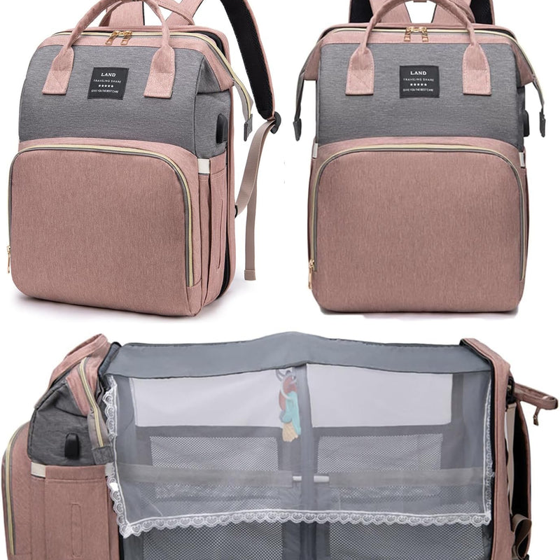 houscly Diaper Bag Backpack with Changing Station, 25L Large Capacity | Multifunction baby bag, baby registry search, baby girl newborn essentials must haves, baby shower gifts, pink
