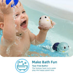 LiKee Bath Toys 3 Pack with 3 Colors | Cute Swimming Turtles Wind Up Toys for Baby Toddlers 1+ Years Old | Floating Bath & Pool Toys for Kids Age 1-3-5 | Baby Shower & Birthday Gift (Boys Girls)