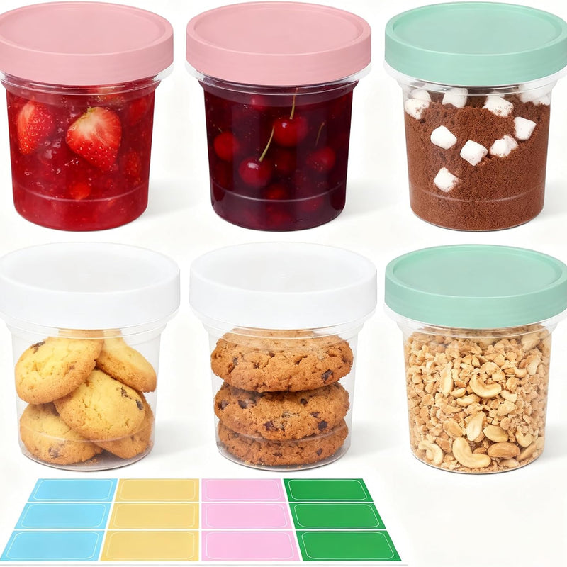 Food Storage Containers, 12 Pack 4 oz Freezer Storage Containers with Twist Top Lids, Leakproof, BPA Free, Microwave & Dishwasher Safe Takeout Container - Ideal for Soup and More