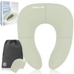 Jool Baby Folding Travel Potty Training Seat for Toddlers, Fits Round & Oval Toilets, Non-Slip Suction Cups, Includes Free Travel Bag (Gray)
