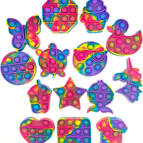 14 Pack Pop Fidget Sensory Toys Party Favors for Kids 4-8 8-12 Year Boys Girls Mini Fidget Toy Bulk Bubbles Popper for Easter Basket Stuffers Stress Toy for Birthday Party Favors Toddler Toys