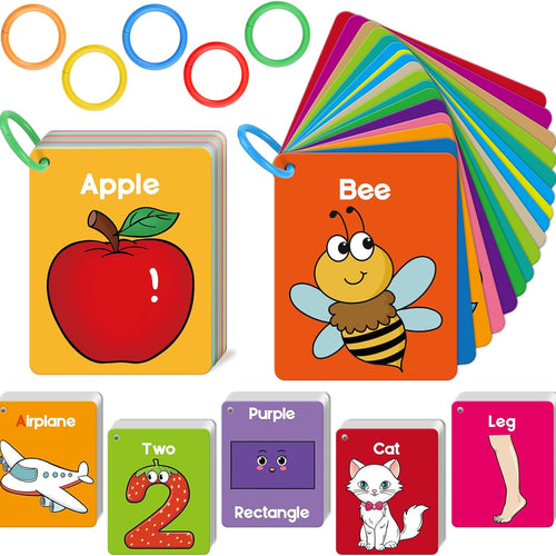 Torlam Toddler Flash Cards, Learning Alphabet, Numbers, Shapes, Colors, Animals, and More
