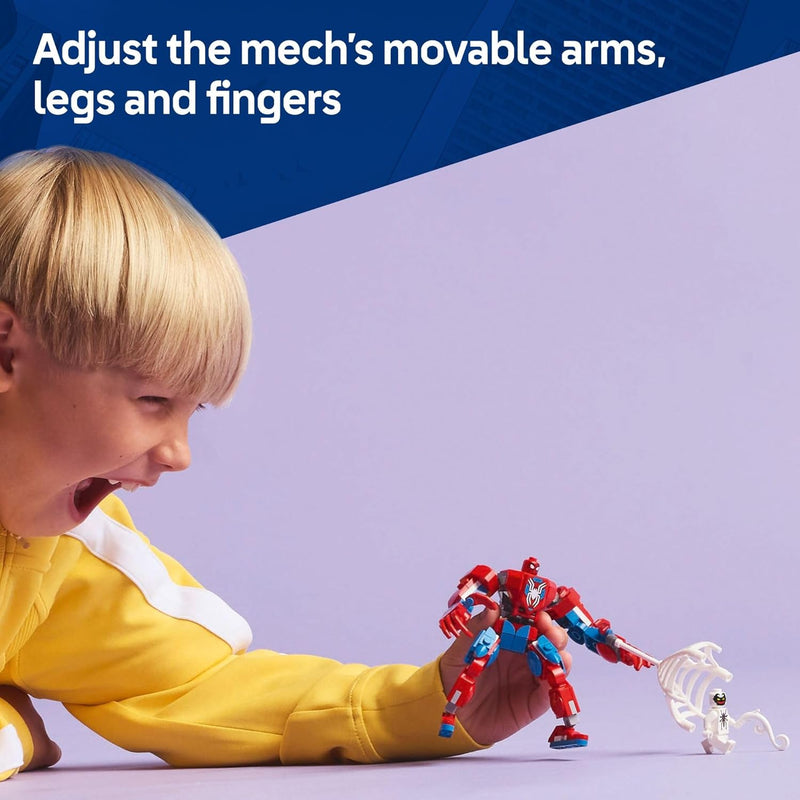 LEGO Marvel Spider-Man Mech Action Toy Set - Ages 6+ Buildable Spider-Man Figure with Movable Arms and Legs