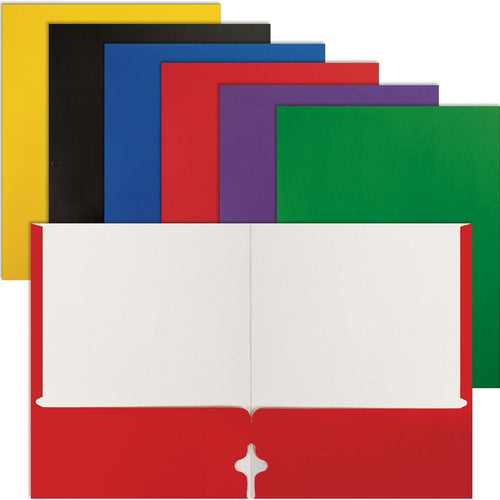 Better Office Products 2 Pocket Folders Bulk, Letter Size Paper Portfolios Case of 100, Assorted Primary Colors, Durable Folders Bulk for School, Office, Classroom Organization & Filing