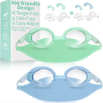 Pixel Panda Kids Swim Goggles with Fabric Strap for 3-12, No Hair Pulling | Kids swimming goggles with soft cloth strap for toddler/boys/girls/children, anti-fog anti-UV, no leak, no raccoon eyes