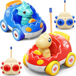 Kidz do 2 Pack Dinosaur Remote Control Cars for Kids 2-5 Years Old with Music and Light Features