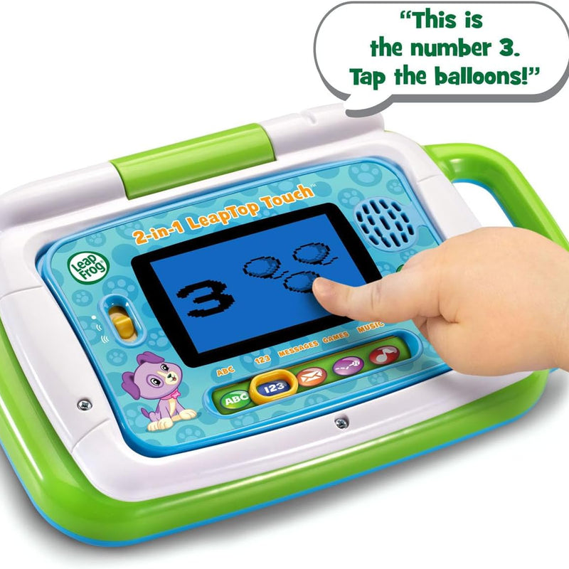 LeapFrog 2-in-1 LeapTop Touch Laptop for Preschoolers, Green
