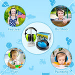 ZOHAN Kids Ear Protection 2 Pack, 25dB NRR Noise Cancelling Headphones for Kids, with Pillowy Pads, for Monster Truck, School, Autism, Sensory, Fireworks, Concerts, Events (Blue+Green)