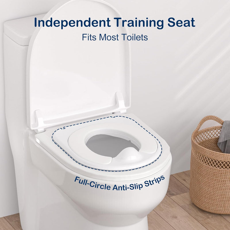 CheerTry Toddler Potty Training Toilet, Larger Potty Chair, Detachable Seat | Suitable for Boys & Girls Ages 1-3, with Flushing Sound, Wipes Storage, Toilet Lid & Toilet Paper Holder - Grey