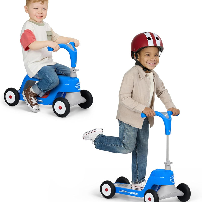 Radio Flyer Scoot 2 Scooter - 2-in-1 Ride-On and 4-Wheel Scooter for Kids Ages 1-4