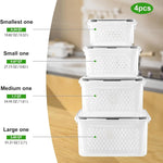 Fruit Storage Containers for Fridge with Removable Colander 4 PCS | Airtight Food Storage Container Dishwasher Safe Produce Saver for Refrigerator Keep Berry Fruit Fresh Longer Small Clear