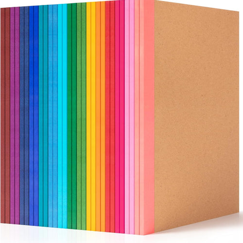 30 Pack Lined Notebook Journals Bulk, A5 College Ruled Composition Notebook, 8.3”x 5.5”,Kraft Cover with Rainbow Spines, 15 Colors 60 Pages for School Office Travel