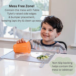 Table Tyke Silicone Placemat for Toddlers with Teething Table Edge Bumper - Non-Slip Baby Placemat for Restaurant & Home Dining - BPA Free Kids Food Mat - Travel Ready Toddler Eating Mat - Sage Green